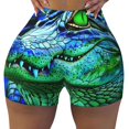 thumbnail image 2 of Balery Colorful Stained Glass Crocodile Pantalones cortos de entrenamiento estampados para mujer, sin costuras, ajustados, para gimnasio, yoga, correr, deportes, ejercicio activo, fitness.-XX-Large, 2 of 8