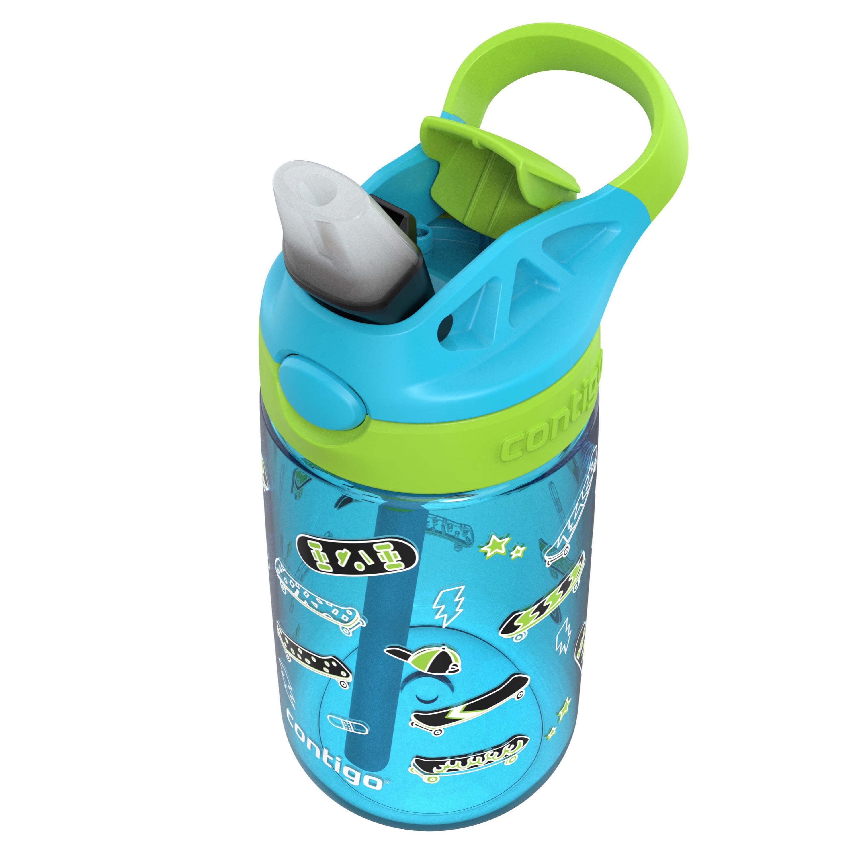  Contigo Aubrey Kids Cleanable Water Bottle with Silicone Straw  and Spill-Proof Lid, Dishwasher Safe, 14oz 2-Pack, Watermelon & Dinos :  Sports & Outdoors