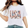 thumbnail image 2 of Independence Day T Shirts for Women Fourth of July T Shirts Women American Flag Shirts for Women Memorial Day Womens Tops 4th of July Womens Tee Printed Short Sleeved Round Neck T-Shirt Top, 2 of 6