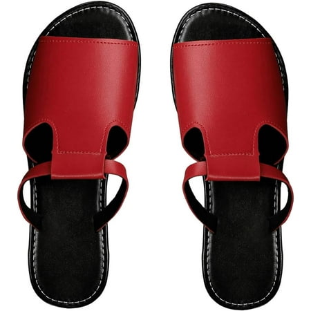 Women s Cut Out Single Band Flat Sandals Open Toe Solid Slides Beach Shoes