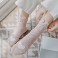 thumbnail image 4 of Visland 1 Pair Women Thermal Floor Socks Cute Pattern Elastic Thicken Coral Fleece Mid Socks Girls Indoor Floor Stockings for Home, 4 of 7