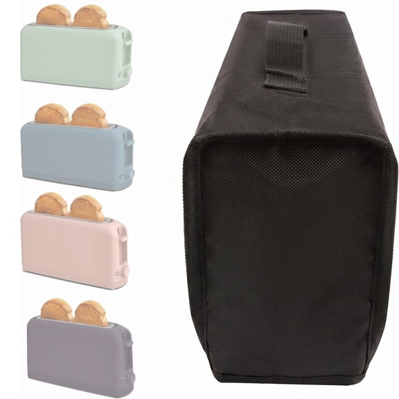 RUIFUU 2 Slice Slim Toaster Cover for Bella, Heavy Duty Waterproof Dustproof Kitchen Appliance Case with Handle, Black
