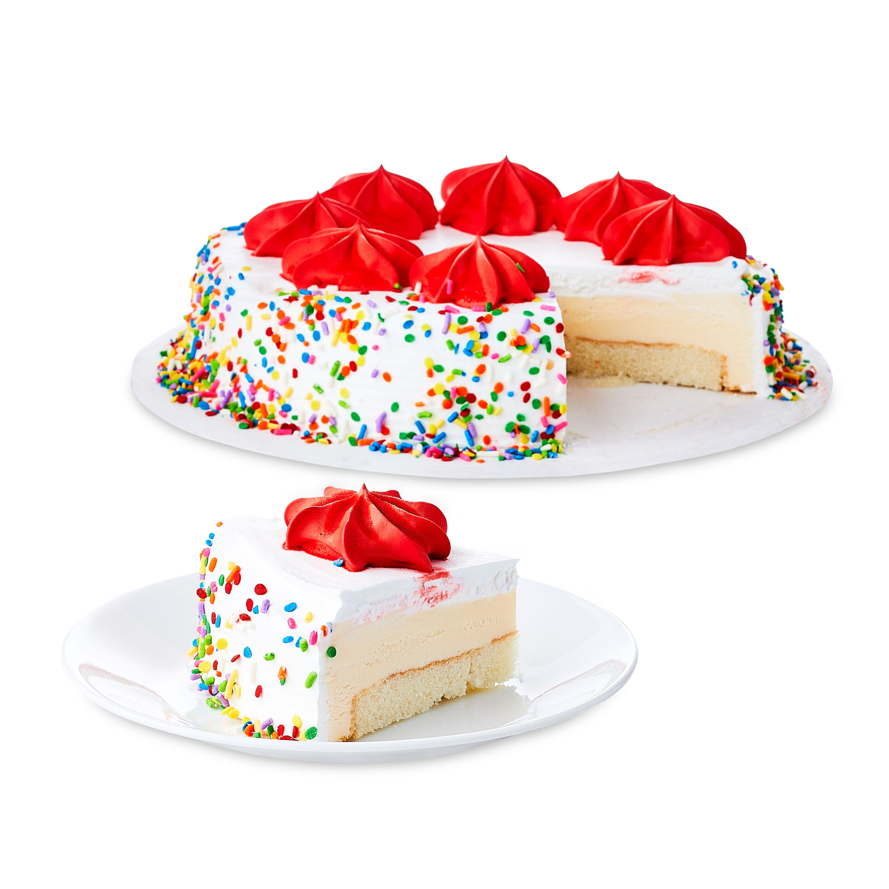 Marketside Vanilla Ice Cream Cake, Whipped Icing, Serves 9, 25oz (Frozen Ice Cream Cakes)
