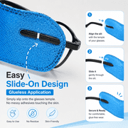 6 Pack Eye Patches for Adults Kids MODANU Patch Glasses Treat Lazy Amblyopia Strabismus Left or Right Eyes (Blue)
