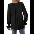 thumbnail image 4 of Blusas de Larga para Mujer 2025, Elegantes, Informales, con Cuello en V, Tipo Túnica, Blusa Holgada de para el Trabajo. Negro XXL, 4 of 5