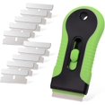 thumbnail image 1 of Ceramic Scraper Car Sticker Remover Glass Stove Top Razor Scraper Label,glue,paint,adhesive Remover Tool + 10pcs Stainless Steel Razor Blades (green), 1 of 4