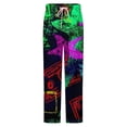 thumbnail image 5 of Neo Pop Art Blacklight Glow In The Dark Winter Female Pants Flannel High Waist Women Pants Lady Warm Straight Leg Plush Trousers, 5 of 7