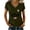 Army Green, variant on Women's 250th Anniversary USA T-Shirt, Patriotic V-Neck Short Sleeve Top, Star-Pattern Trim Commemorative Shirt, 1776-2026 Independence Day Celebration Graphic Tee