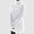 thumbnail image 2 of FEIFLY Women Long Sleeve Turtleneck Winter High Waist Slim Sweater Dress Pullover Jumper Classic Female Knitwear, 2 of 5