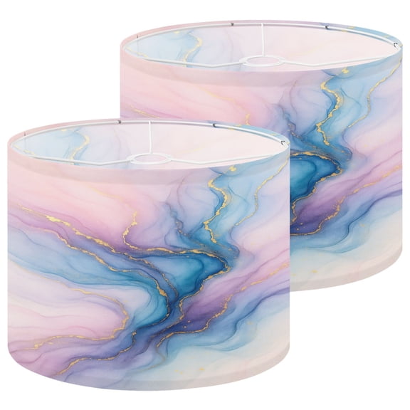 Lampshades 2 Pack Natural luxury abstract fluid art painting alcohol ink technique 13"x13"x10" Light Shade for Table Lamps Floor Lamps Drum Lamp Shades Lampshade Replacement Easy Assembly
