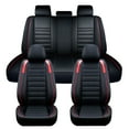 thumbnail image 5 of Universal Fit Car Seat Covers Set, 5 Seats Waterproof Leather Seat Covers Full Set for Cars SUV Van Pick-up Truck, Red, 5 of 11