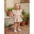 thumbnail image 6 of BemeyourBBs Newborn Baby Girl Summer Clothes Cute Infant Baby Girl Summer Outfit 0 3 6 12 18 Months Romper Dress Cotton Casual Floral Bow Print Ruffled Flying Sleeve A Line Dress Bodysuit Playsuit, 6 of 9