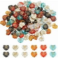 thumbnail image 1 of 120Pcs Acrylic Leaf Charms 6 Colors Frosted Maple Leaves Beads Golden Metal Enlaced Leaves Beads for Jewelry Necklace Bracelets Earrings Making DIY Crafts, 1 of 7