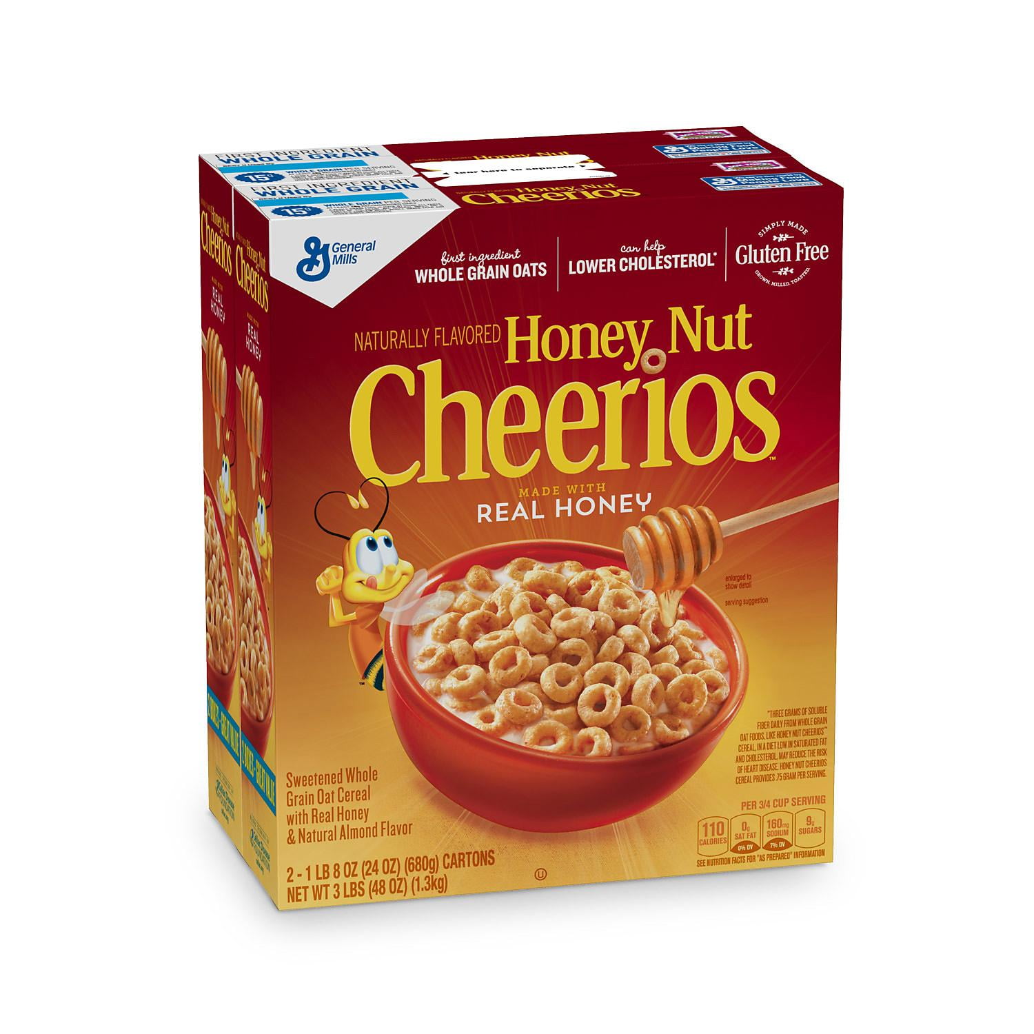 Honey Nut Cheerios Gluten-Free Cereal Pack of 2, 24oz Each 