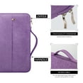 thumbnail image 7 of LLAYOO 13.3 Inch Laptop Sleeve Compatible with M1 M2 MacBook Pro 14" A2442, 13.6" A2681, 13.3 Air Pro A2338 A2337 & Chromebook PC Notebook Briefcase Carrying Case with Handle Front Pocket Bag, Purple, 7 of 7