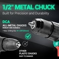thumbnail image 4 of 20V Brushless Hammer Drill Cordless, 492 in-lb Torque Impact Drill, 1/2" All-Metal Keyless Chuck,18+1+1, (0-450/0-1800RPM), 27000 IPM, Compact Design with 2.0Ah Battery & Charger,ADJZ2055i, 4 of 7