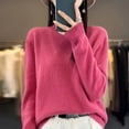 thumbnail image 4 of WTXUE Women's Half Turtleneck Long Sleeved Pullover Sweaters Loose Slimming Brushed Knitted Sweater Casual Trendy Pullover Tops Tunic Pullover Knit Tops Winter Clothes Hot Pink Xxl, 4 of 5