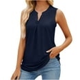 thumbnail image 2 of Meichang Primes Womens Sleeveless Tops Casual V Neck Eyelet Tank Tops Slim Fit Wrap Shirts Solid Pleated Vest Trendy Workout Tank Tops, 2 of 4