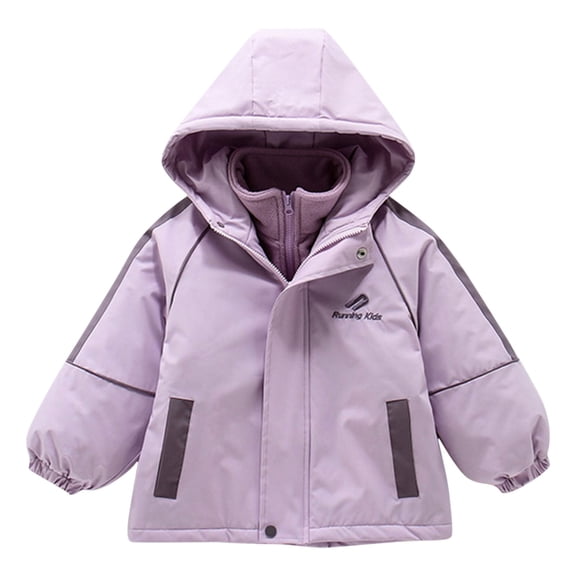 EnJoCho Girls Jacket 3 in 1 Detachable Liner Removable Hood Windproof Waterproo𝖿 Lightweight Windbreaker Raincoat Fleec𝖾 Outerwear All Season Layer