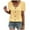 Yellow, variant on ameIAEA Women's Short Sleeve Summer Blouses Round Neck Hollow Out Casual Shirts Solid Color Button Tops