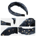 thumbnail image 4 of Unique Bargains 1 Pc Heart Shape Stud Knot Headband Women Hairband 1.18 Inch Wide Gray Blue, 4 of 7