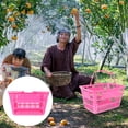 thumbnail image 3 of FOMIYES Corrosion Resistant Rosy Plastic Basket with Large Capacity for Grocery Storage, 3 of 8
