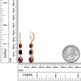 thumbnail image 6 of Gem Stone King 18K Rose Gold Plated Silver Red Garnet 3 Stone Dangle Earrings for Women (6.41 Cttw, Gemstone January Birthstone, Oval Checkerboard 8X6MM, 7X5MM and 6X4MM), 6 of 6