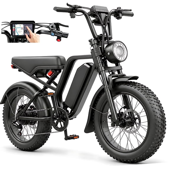 Gegaibe Electric Bike for Adults, 750W/1500W Peak Fat Tire E-Mountain Bicycle, Wireless CarPlay & Android Auto, UL2849