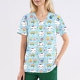 thumbnail image 3 of LHVUOA Scrubs for Women Cute Animals and Heart Print Scrub Tops Plus Size Stretch Nursing Tops Soft Working Uniforms with Pockets, 3 of 4