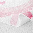thumbnail image 5 of Manfei Cute Bow Tie Letter Monogrammed A Quilt King for Girls Women,Princess Stripes Bowknot King Coverlet Set, 5 of 7