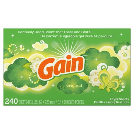 Gain Dryer Sheets, Original, 240 Count (The Best Dryer Sheets)