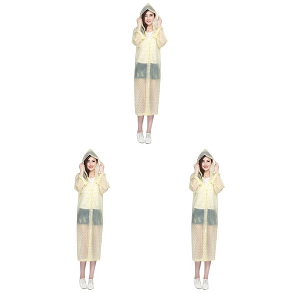 3 Pack Adults Ponchos Coat Rain Travel Men and Women Yellow