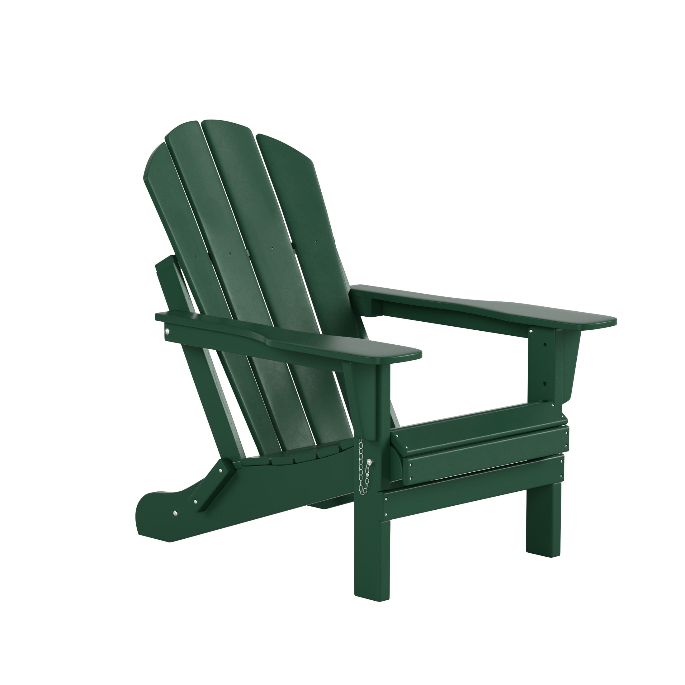 WestinTrends Malibu 4-Pieces Outdoor Patio Furniture Set, All Weather Outdoor Seating Plastic Adirondack Chair Set of 2 with Coffee Table and Side Table, Dark Green