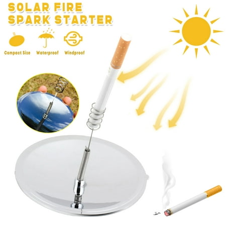 Camping Solar Fire Starter Igniter Solar Spark Lighter Outdoor Camping Survival Cigar Starter Kit Emergency Travel (Best Cigar Starter Kit)
