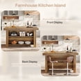 thumbnail image 5 of Tribesigns 55" Kitchen Island with Storage, Farmhouse Stationary Island Table Counter Height Bar Table,Rustic Brown, 5 of 8