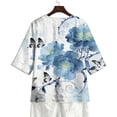 thumbnail image 4 of Xuyuer Solid Button Shirt Blouse - Women's Fashion Loose Female Neck T-Shirt Style Top for Smart Casual Office Wear, Weekend Brunch Outings & Effortless Minimalist Everyday Style, 4 of 7