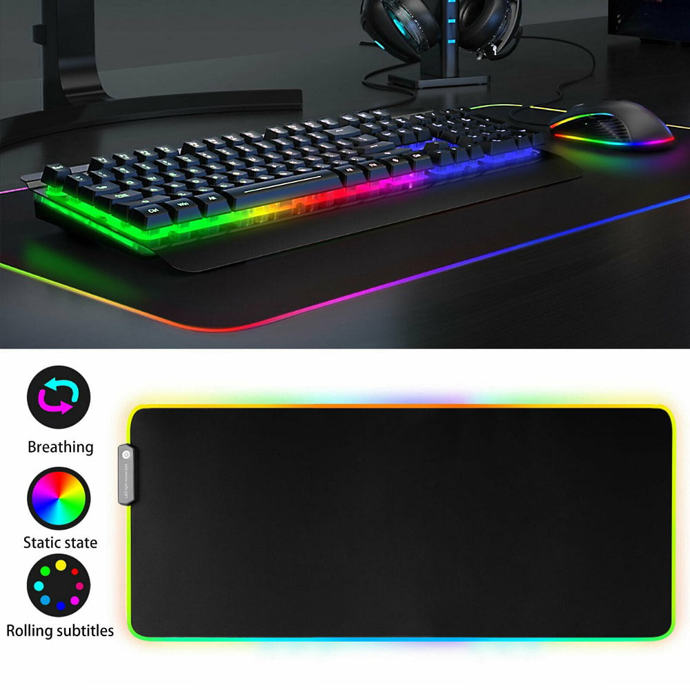 Keyboard Mice Mat LED Desk Blanket RGB Mouse Pad Gaming Luminous For PC Laptop 