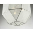 thumbnail image 3 of Mauldin Collection Three-Light Brushed Nickel Clear Seeded Glass Global Pendant Light, 3 of 5