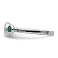 thumbnail image 4 of Auriga 925 Sterling Silver Double Round Created Emerald & Diamond Ring for Women Size- 7, 4 of 6