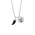 thumbnail image 2 of Delight Jewelry Black Sabre Tooth Silvertone Script Initial Disc - I - Charm Necklace, 20"+3", 2 of 4