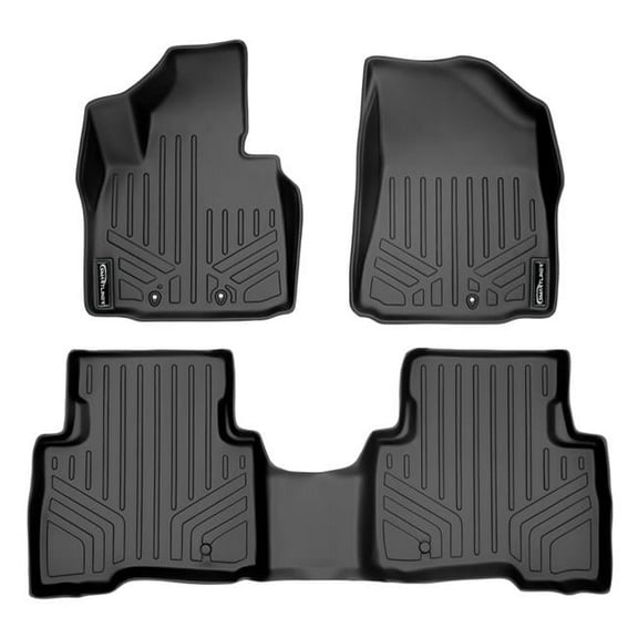 Smartliner SA0135-B0135 Custom Fit 2 Row Floor Mats Liner Set for 2014-2015 Kia Sorento - All Models, Black