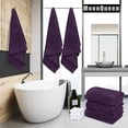 thumbnail image 2 of Juego de toallas de baño MOONQUEEN de microfibra de secado rápido, paquete de 2 unidades, color morado, 2 of 7