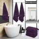 thumbnail image 2 of Juego de toallas de baño MOONQUEEN de microfibra de secado rápido, paquete de 2 unidades, color morado, 2 of 7