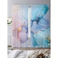 thumbnail image 3 of Pink Blue Marble Sheer Curtains 108 Inches Long 2 Panels Fluid Art Abstract Light Filtering Semi Sheer Window Curtains Drapes for Bedroom Living Room 52"x108", 3 of 7