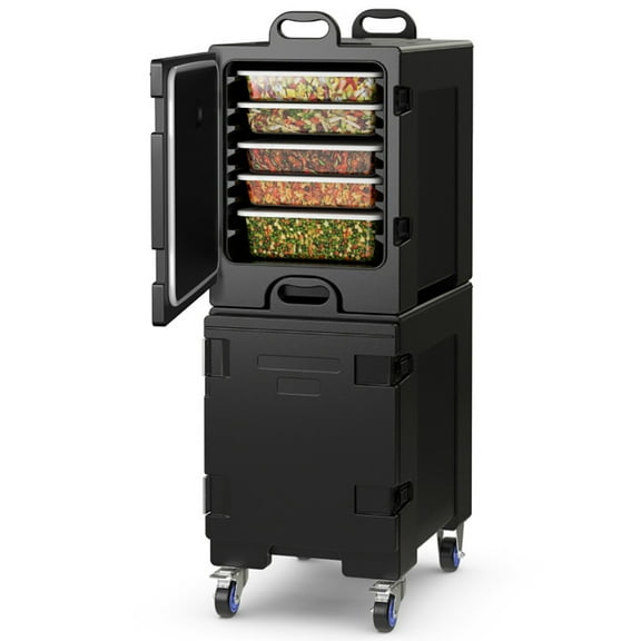 Topcobe 2 Pieces 81 Quart Insulated Food Pan Carrier Stackable for Restaurant Canteen