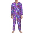 thumbnail image 3 of Naloa Chemistry Tools Men’s Pajamas Set - Long Sleeve Button Down Sleep Shirt and Pajama Bottoms Sleepwear Set-Large, 3 of 7