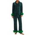 thumbnail image 4 of Womens Pajamas Set 2 Piece Button Down Pjs Soft Long Sleeve Top and Pants Sleepwear Set Lounge Sets, 4 of 9