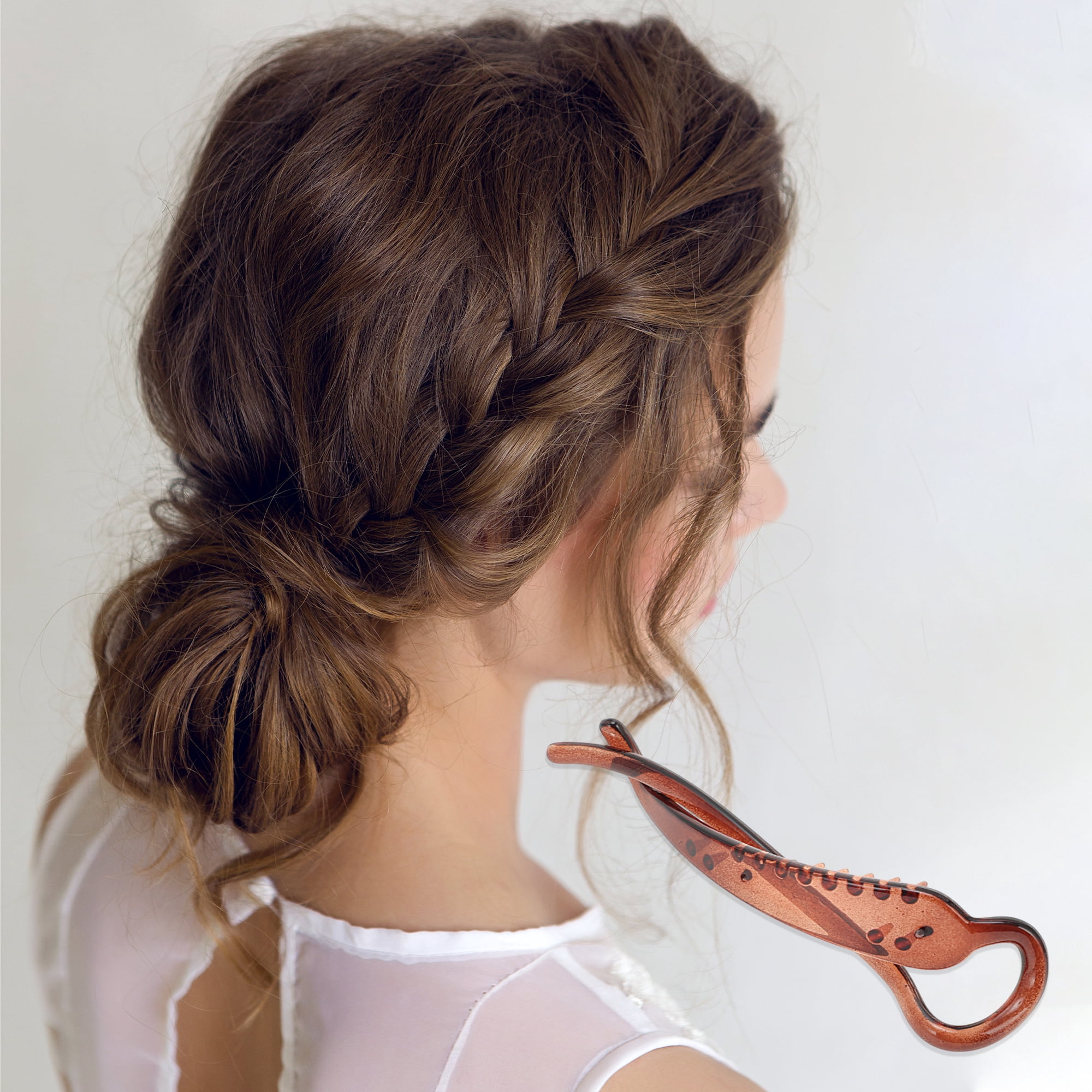 Unique Bargains Fashion Simple Twist Hair Clips for Hairdo Styling and Daily Brown