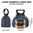 thumbnail image 5 of Pioneer Flower Floral Print Pattern Drawstring Lunch Bag Women - Drawstring Lunch Bag Insulated for Work Office - Stain-Resistant Large Lunchbags for Women with Multi-Pockets, 5 of 6