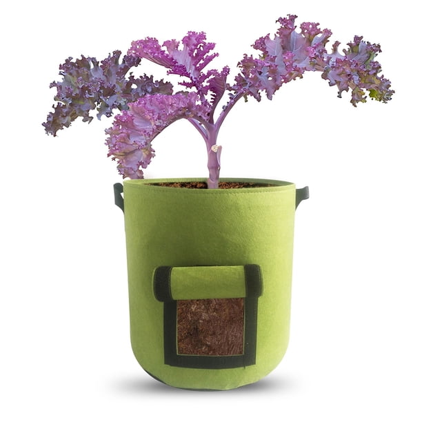 Bolsa de cultivo de papas tipo manta Lisbinx Garden Bags de 7 galones - Capacidad mediana: 26 L (diámetro: 31 x alto: 36 cm) - Maceta de tela no tejida gruesa